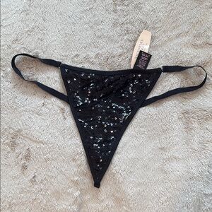 NWT Vintage Victoria’s Secret Black Sequin Thong